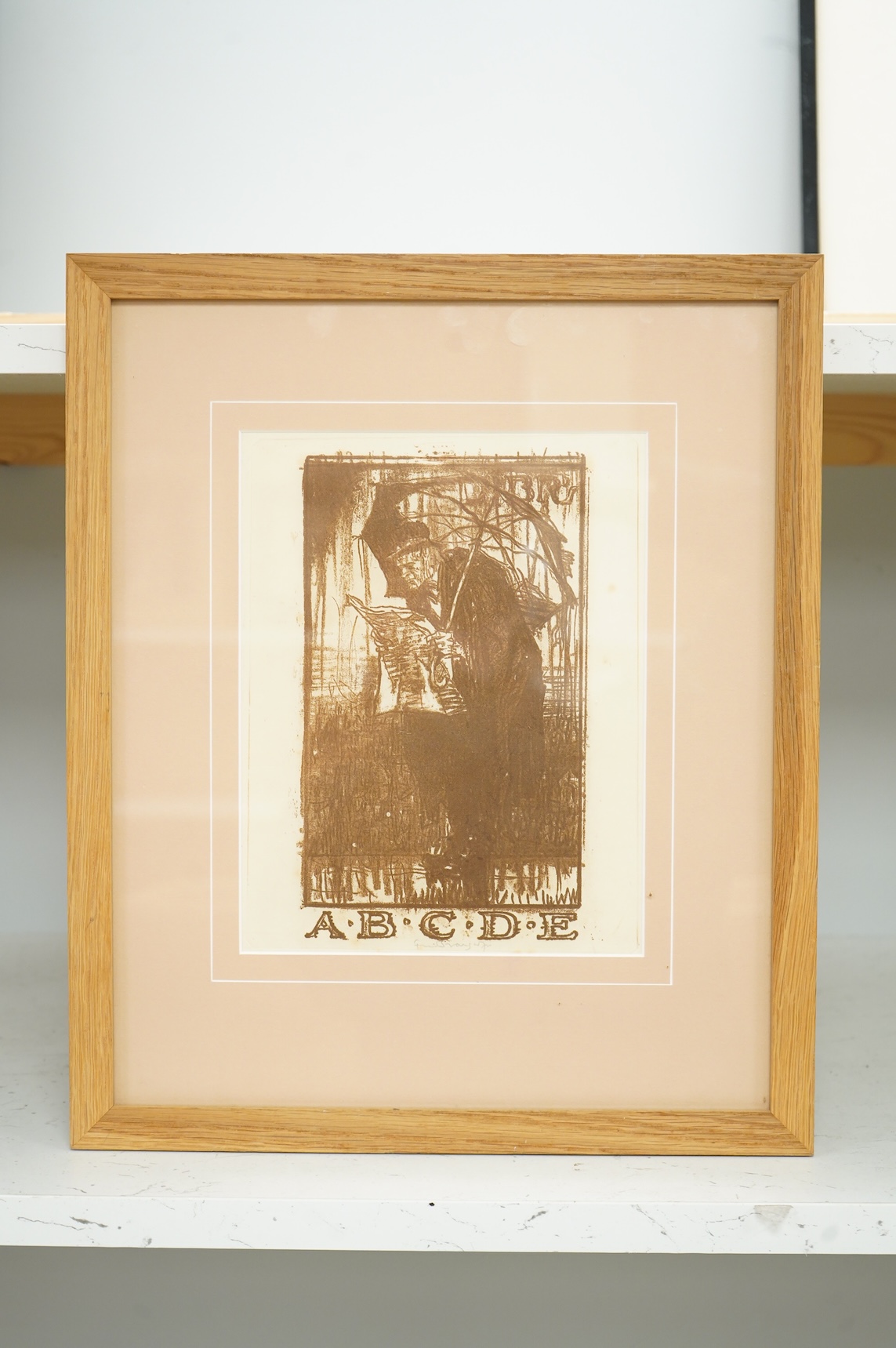 Sir Frank Brangwyn RA; RWS; RBA (1867-1956), 'A.B.C.D.E.', signed in pencil, sepia dry point etching, 23 x 18cm